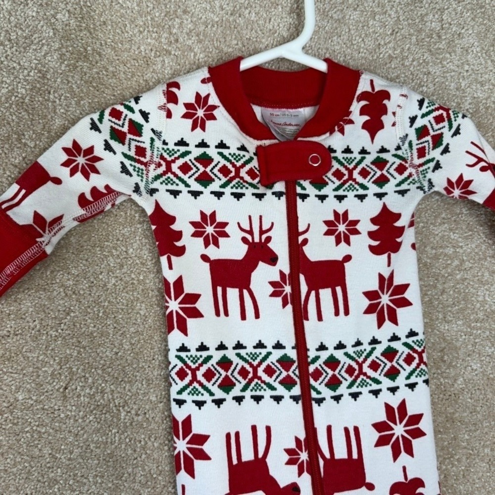 Hanna Andersson Christmas Pajamas pjs Size 0-3M 50cm Organic Cotton Holiday‎